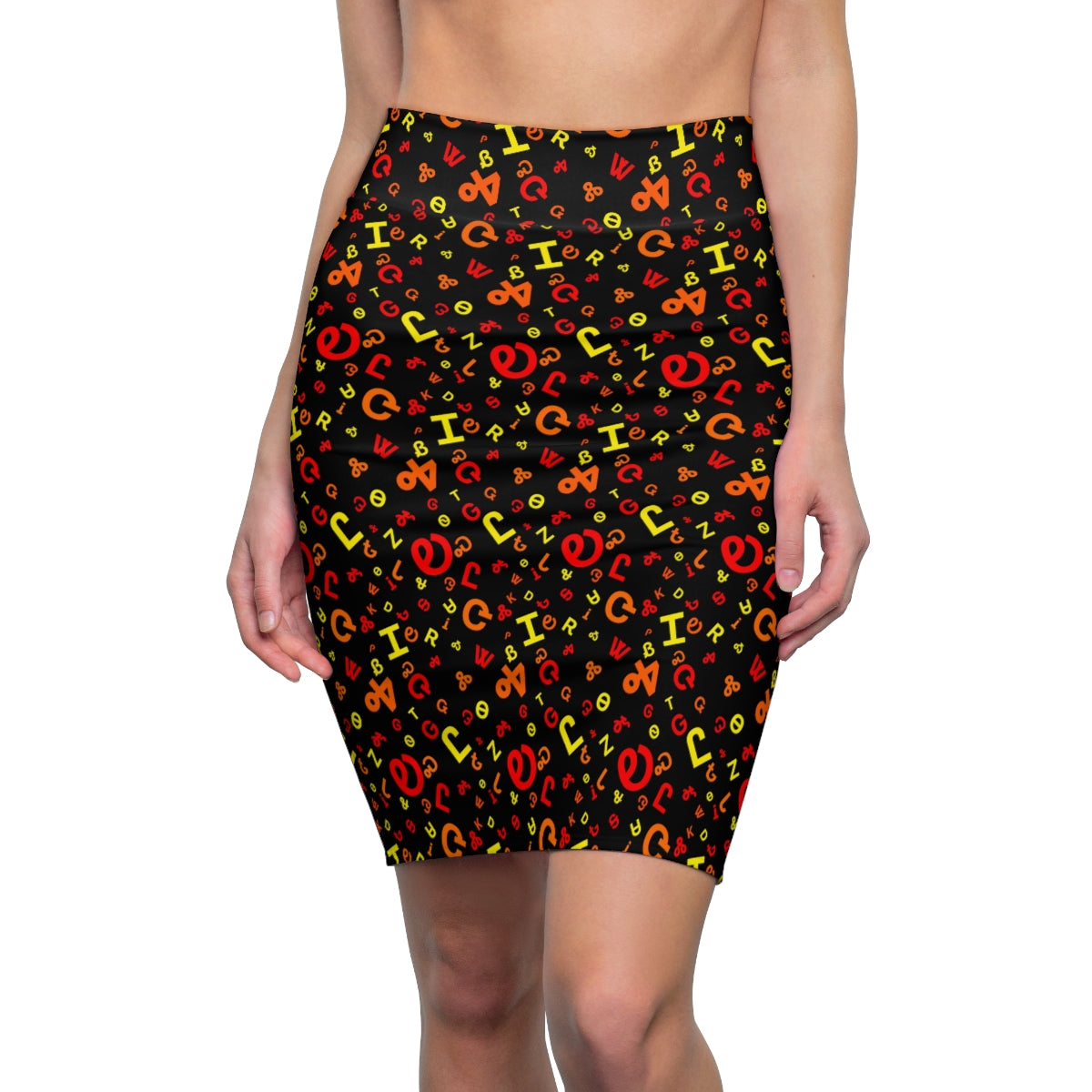 Cherokee Syllabary Fire Women's Pencil Skirt -