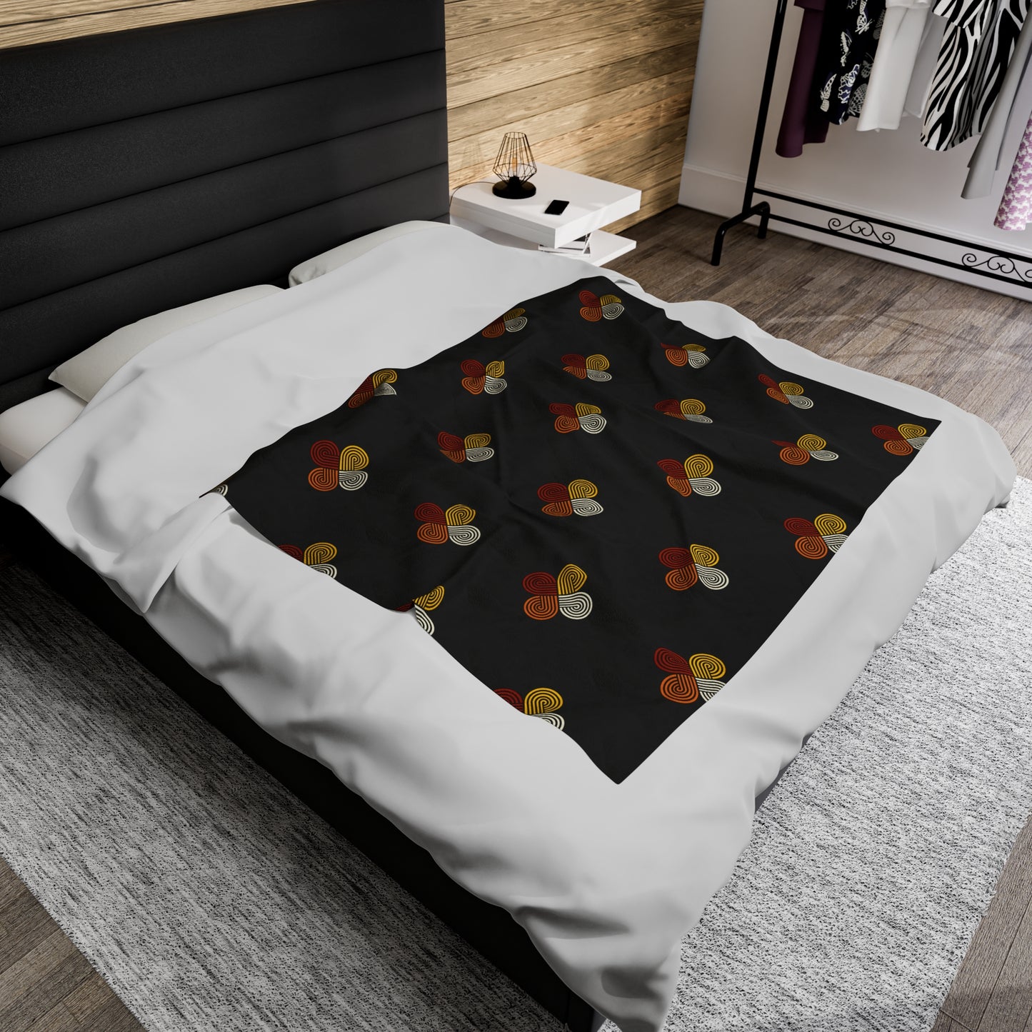 Fire in Four Directions Velveteen Blanket