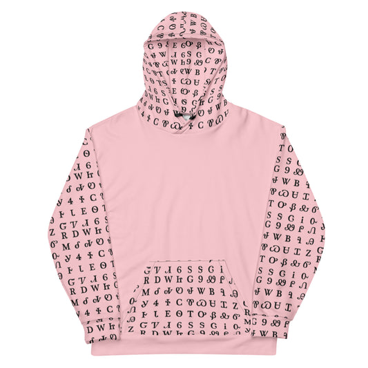 Soft Pink Syllabary Hoodie