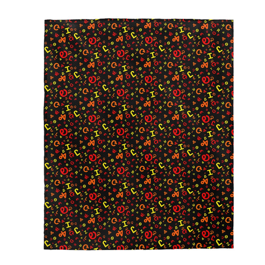 Cherokee Syllabary Fire Velveteen Plush Blanket